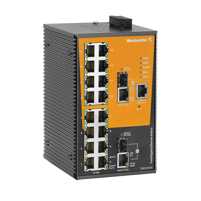 Weidmüller Managed 16 x RJ45 Port Network Switch