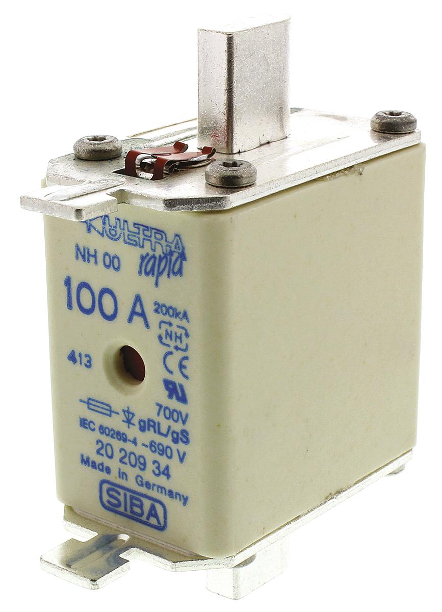SIBA 100A NH Fuse, NH00, 690V ac