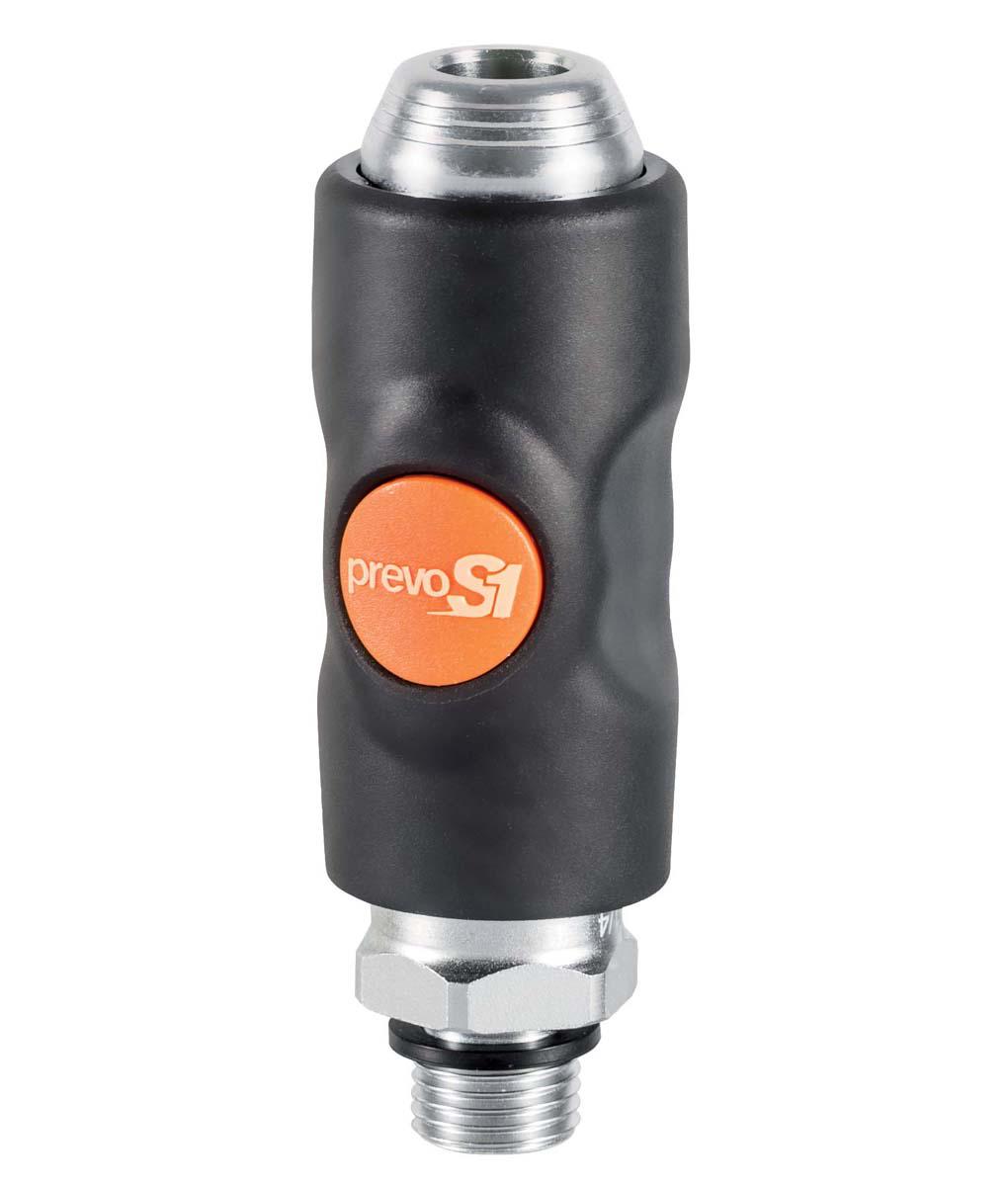 PREVOST Composite Body Male Safety Quick Connect Coupling, G 3/8 Male Threaded