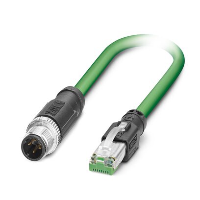 Phoenix ContactNBC, 5m Cat5, Green M12 to Male RJ45, Shielded Shielded, Terminated Polyurethane Sheath