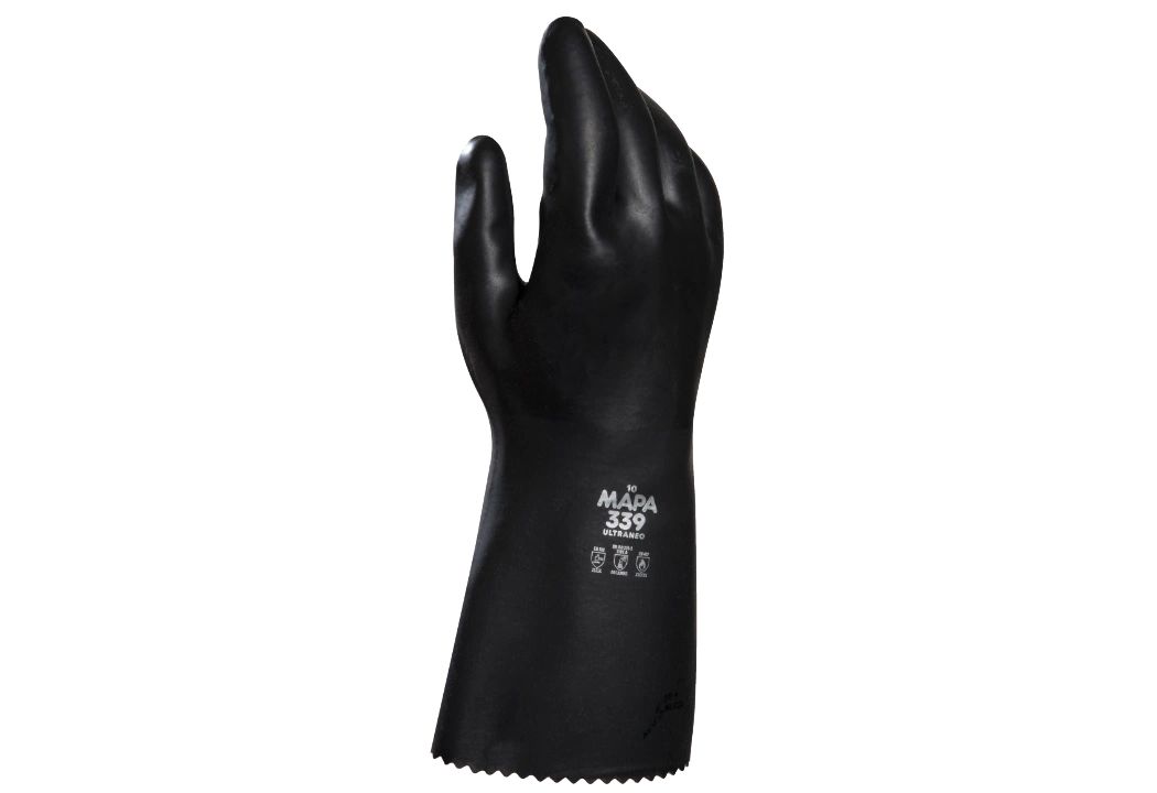 Mapa ULTRANEO 339 Black Polychloroprene Work Gloves, Size 10