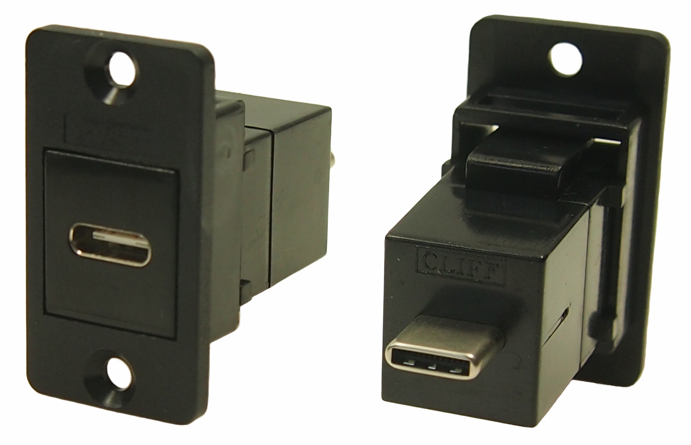 RS PRO Straight, Panel Mount, Female to Male- Dual Port Type USB-C USB Connector