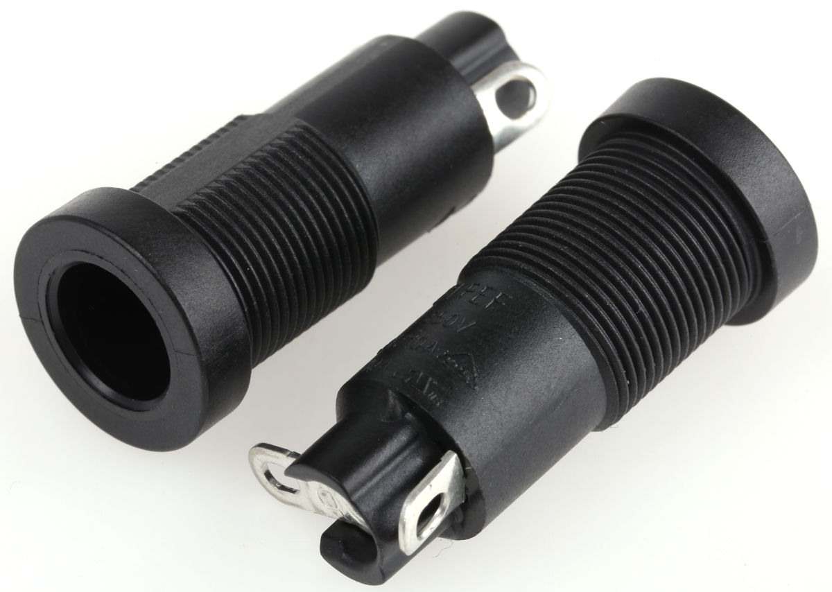 Schurter 10A Panel Mount Fuse Holder for 5 x 20mm Fuse, 1P, 250V ac