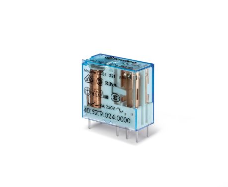 Finder PCB Mount Power Relay, 24V ac/dc Coil, 8A Switching Current, DPDT