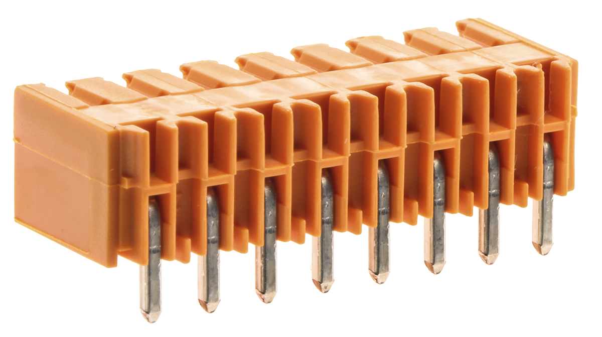 Weidmuller, 3.5mm Pitch, OMNIMATE SL, 8 Way, Right Angle, Pluggable Terminal Block, Header, Through Hole, Solder