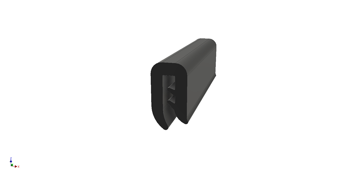 RS PRO Black EPDM Edge Protection, 20m