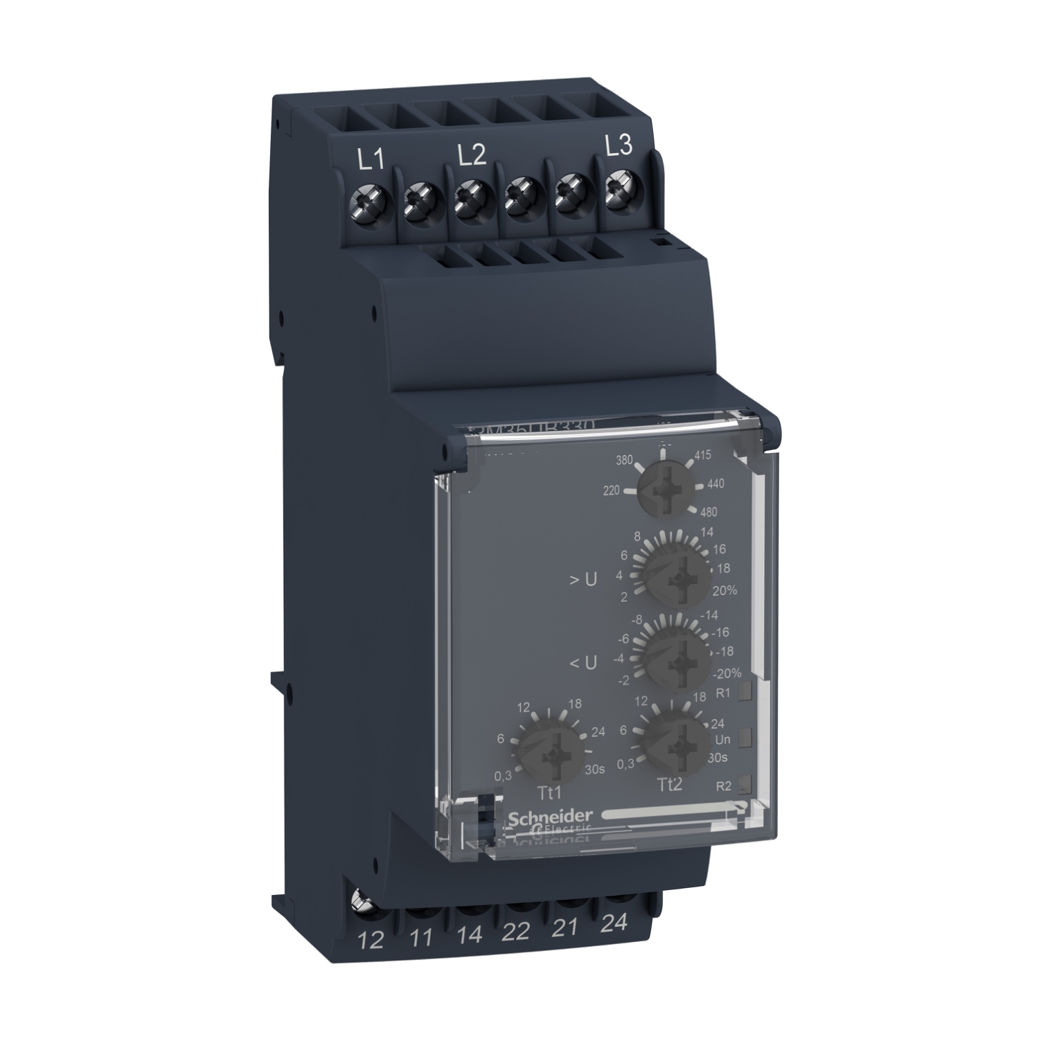 Schneider Electric Voltage Monitoring Relay, 3 Phase, DPDT, 194 → 528V ac, DIN Rail