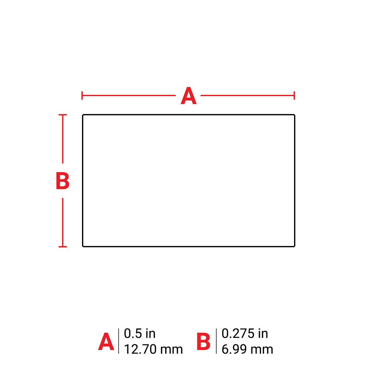Brady B-423 Black on White Cable Labels, 12.70 mm Width, 6.99mm Label Length, 12.7mm Label Width