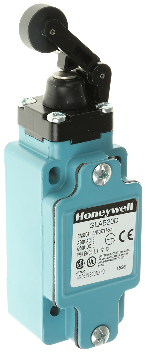Honeywell GLA Series Plunger Limit Switch, 2NO/2NC, IP67, DPDT, Die Cast Zinc Housing, 600V ac Max, 10A Max