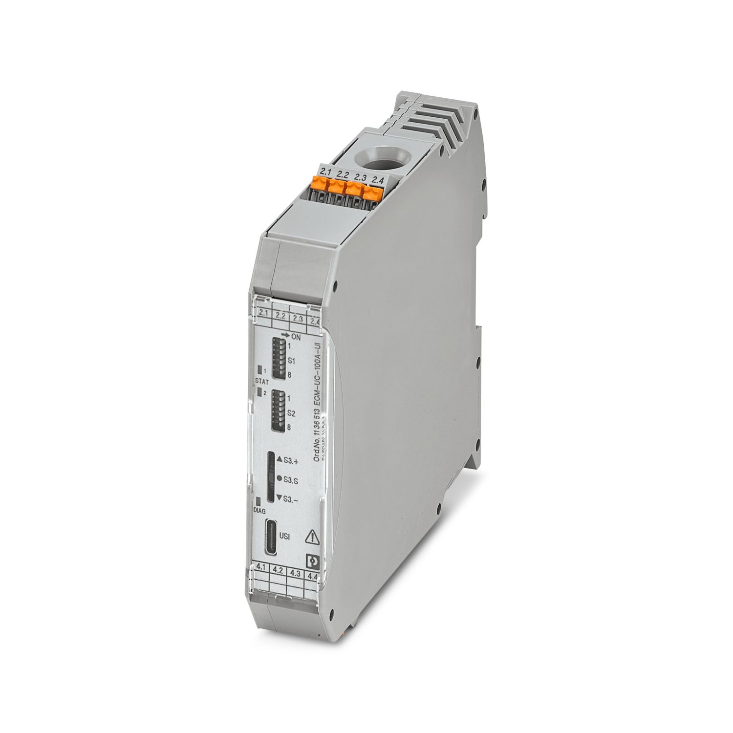 Phoenix Contact ECM-UC Series Current Measuring Transducer, Current Input, Current, Voltage Output, 24V dc Supply