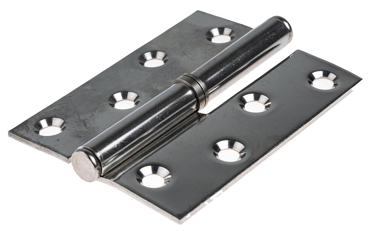 RS PRO Stainless Steel Butt Hinge with a Lift-off Pin, 102mm x 78mm x 2.5mm