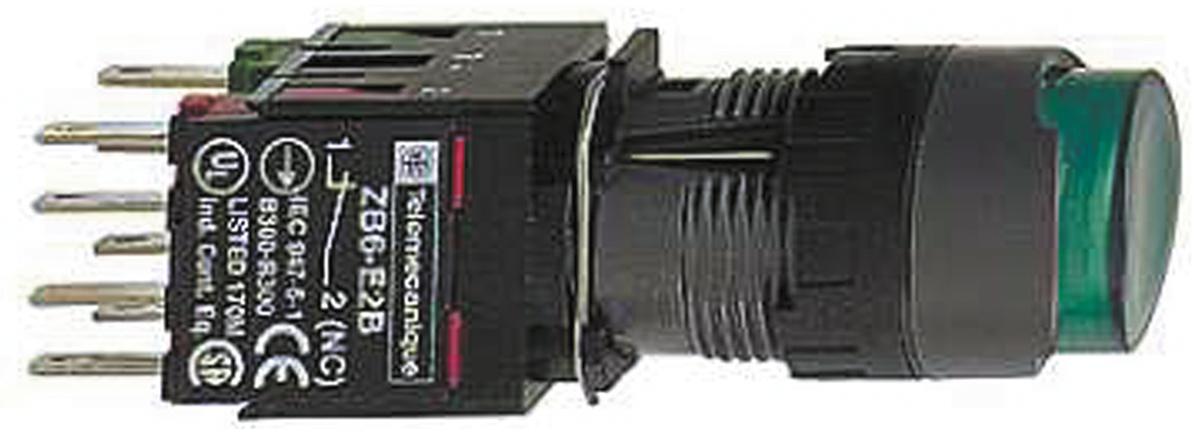 Schneider Electric Harmony XB6 Series Illuminated Push Button, Panel Mount, 16mm Cutout, IP65
