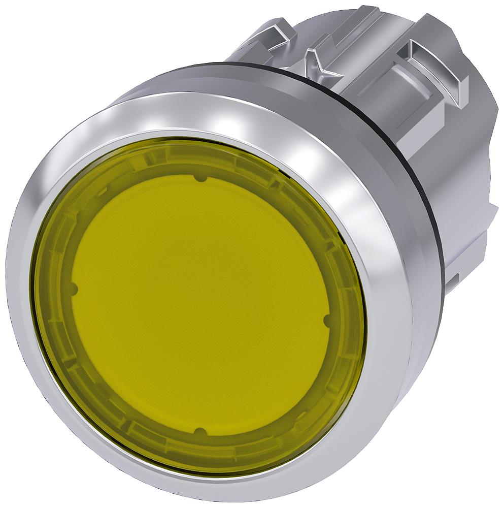 Siemens SIRIUS ACT 3SU10 Series Yellow Latching Push Button Head, 22mm Cutout, IP66, IP67, IP69K