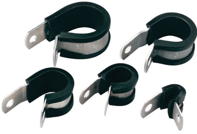 HellermannTyton Black, Aluminium Alloy, Chloroprene P Clip