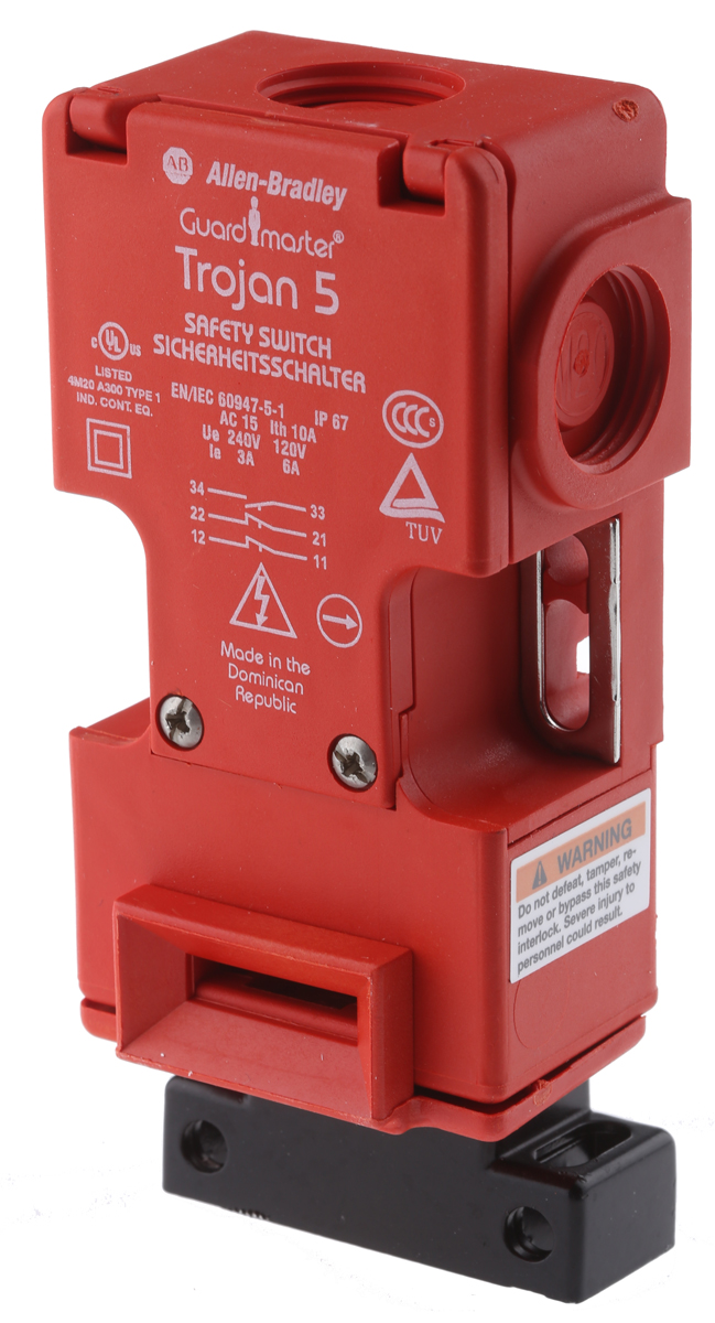 Allen Bradley Guardmaster 440K Safety Interlock Switch, 2NC/1NO, Keyed Actuator Included, Glass Filled PBT
