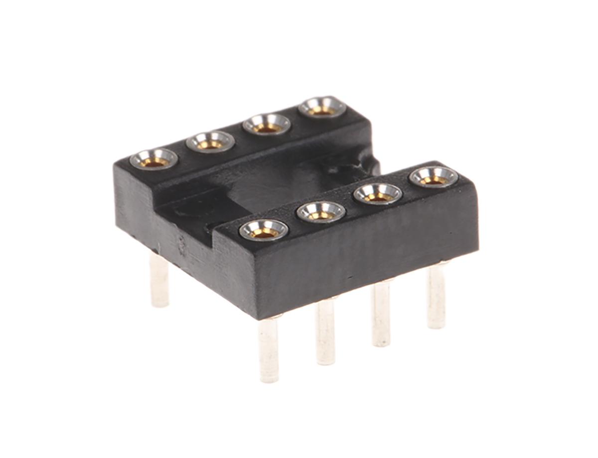 Winslow 2.54mm Pitch Vertical 8 Way, Through Hole Turned Pin Open Frame IC Dip Socket, 3A