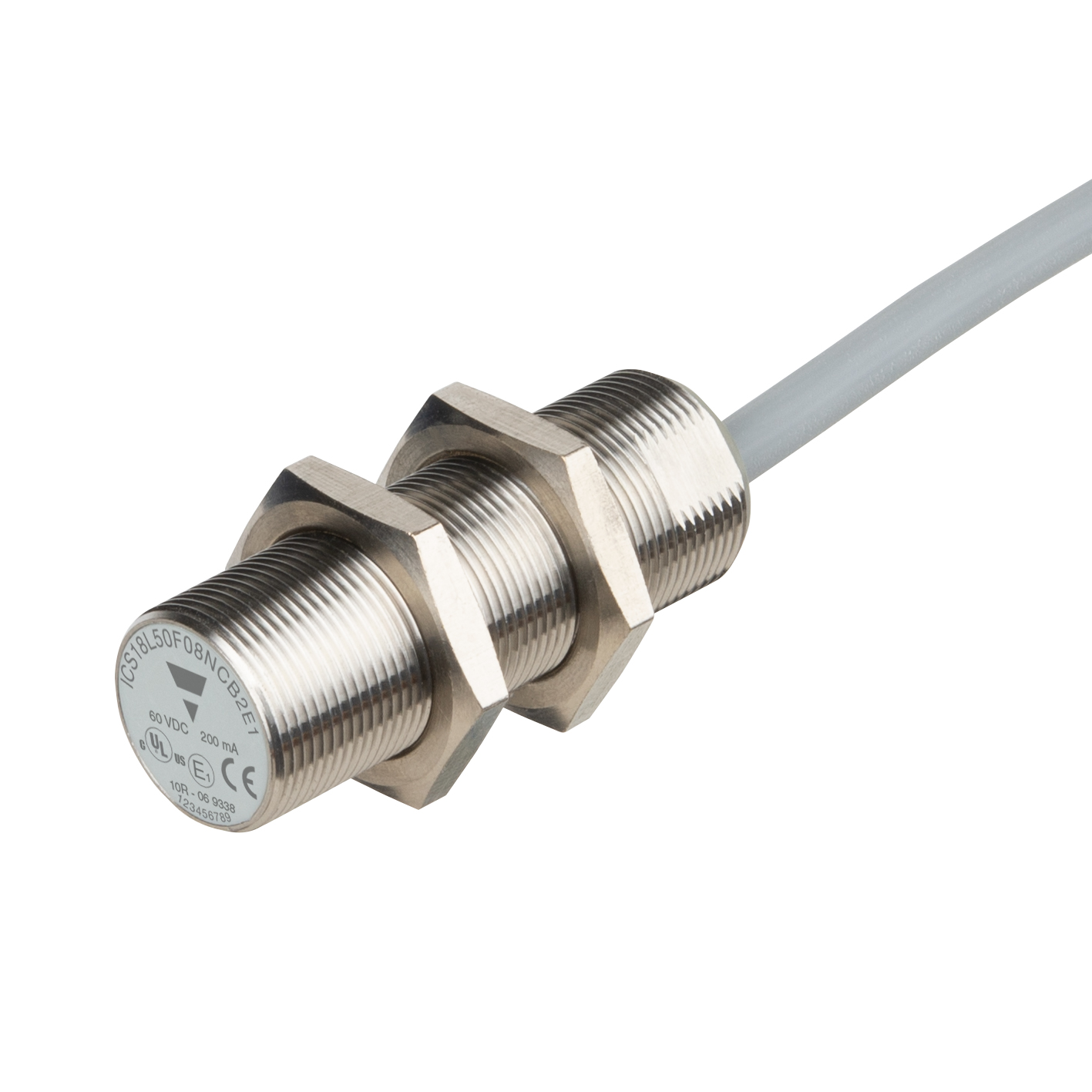 Carlo Gavazzi Inductive Threaded Barrel Proximity Sensor, M18, 8 mm Detection, NPN NC, 8 → 60 V dc