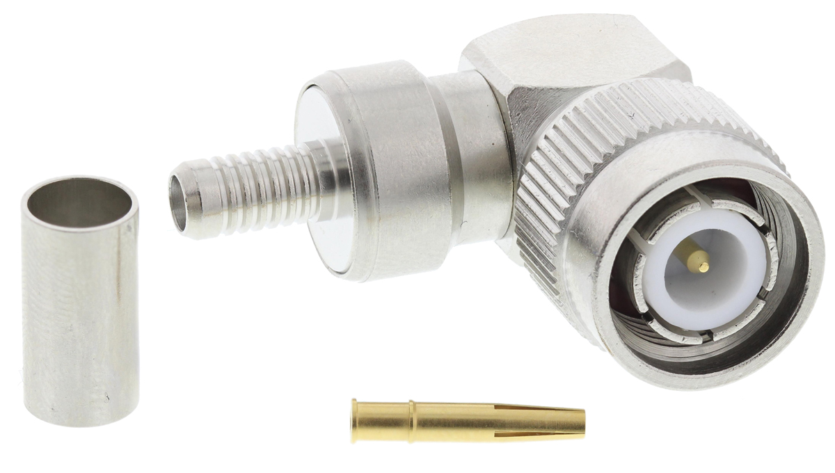 Radiall, Plug Cable Mount TNC Connector, 50Ω, Crimp Termination, Right Angle Body
