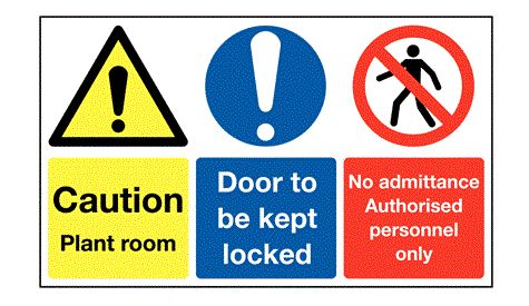 RS PRO Self-Adhesive Area Hazard Hazard Warning Sign (English)