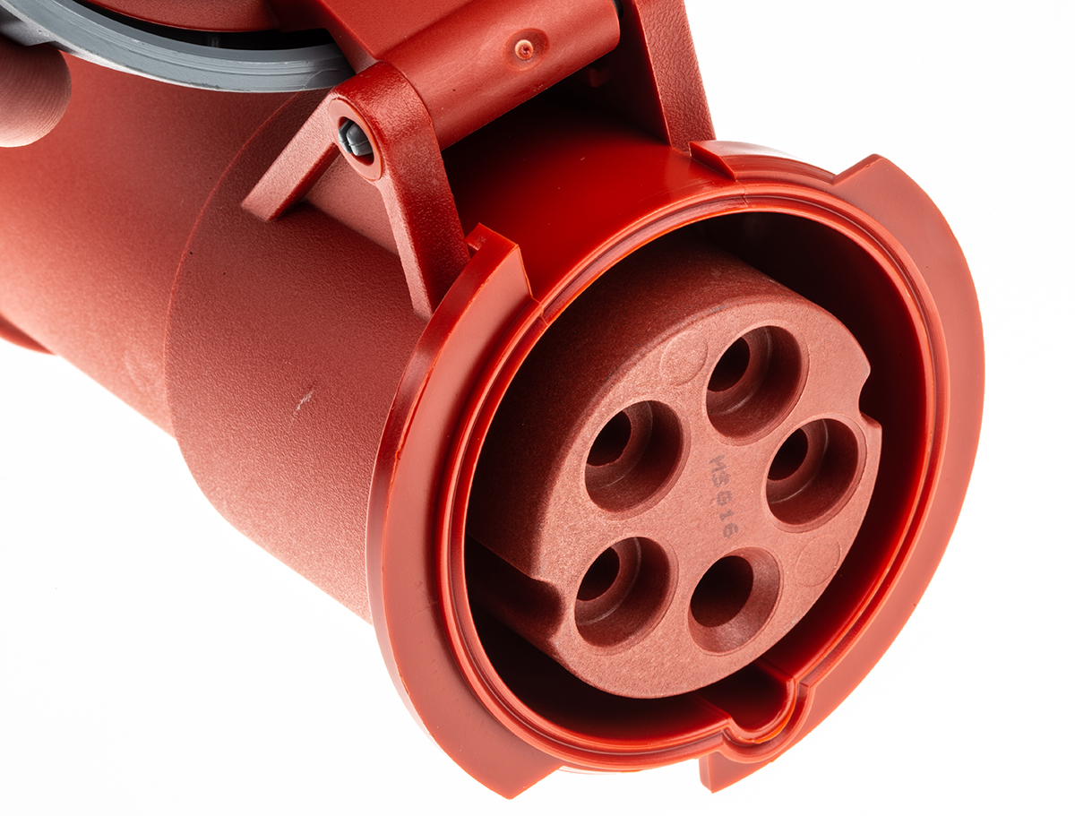 MENNEKES, PowerTOP IP67 Red Cable Mount 3P + N + E Industrial Power Socket, Rated At 16A, 400 V