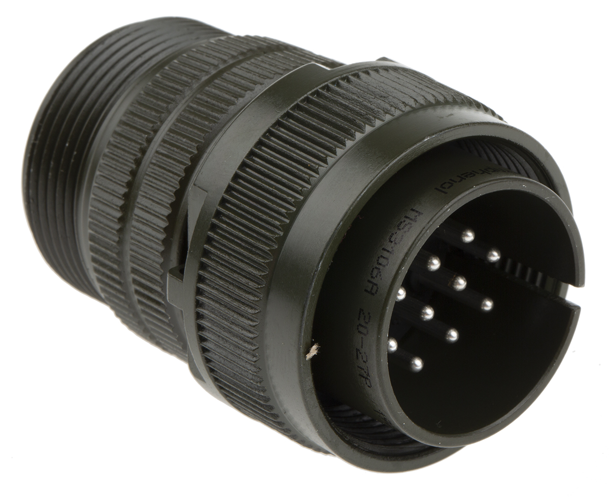 Amphenol Industrial, MS3106A, Copper Alloy 14 Way Cable Mount MIL Spec Circular Connector, Pin Contacts,Shell Size 20,