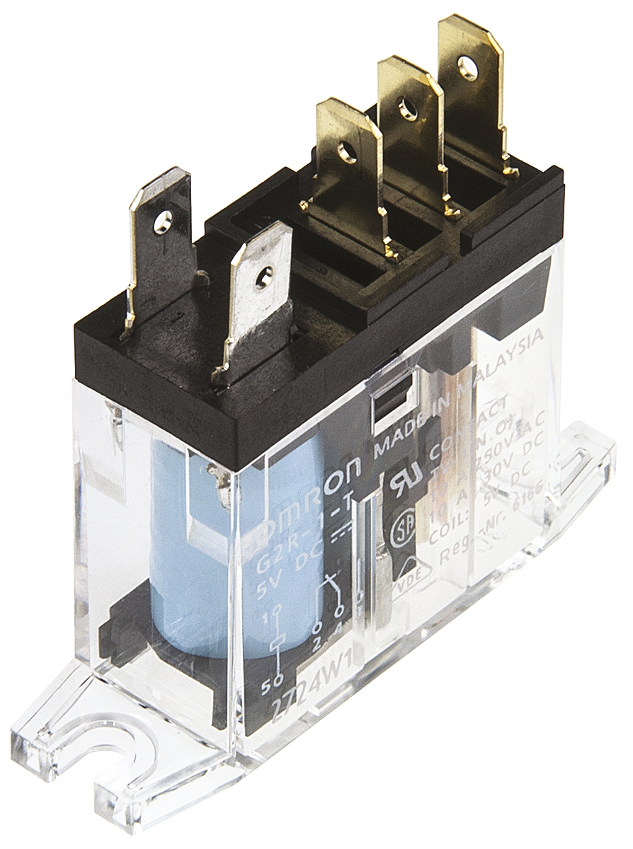 Omron Panel Mount Power Relay, 5V dc Coil, 10A Switching Current, SPDT