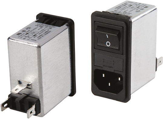 Schaffner 4A, 250 V ac Male Snap-In IEC Filter 2 Pole FN286-4-06, Faston 2 Fuse