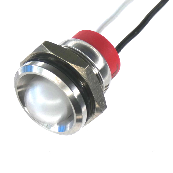 CML Innovative Technologies PL16SL Series White Panel LED, 240V, 16mm Mounting Hole Size, Lead Wires Termination, IP67