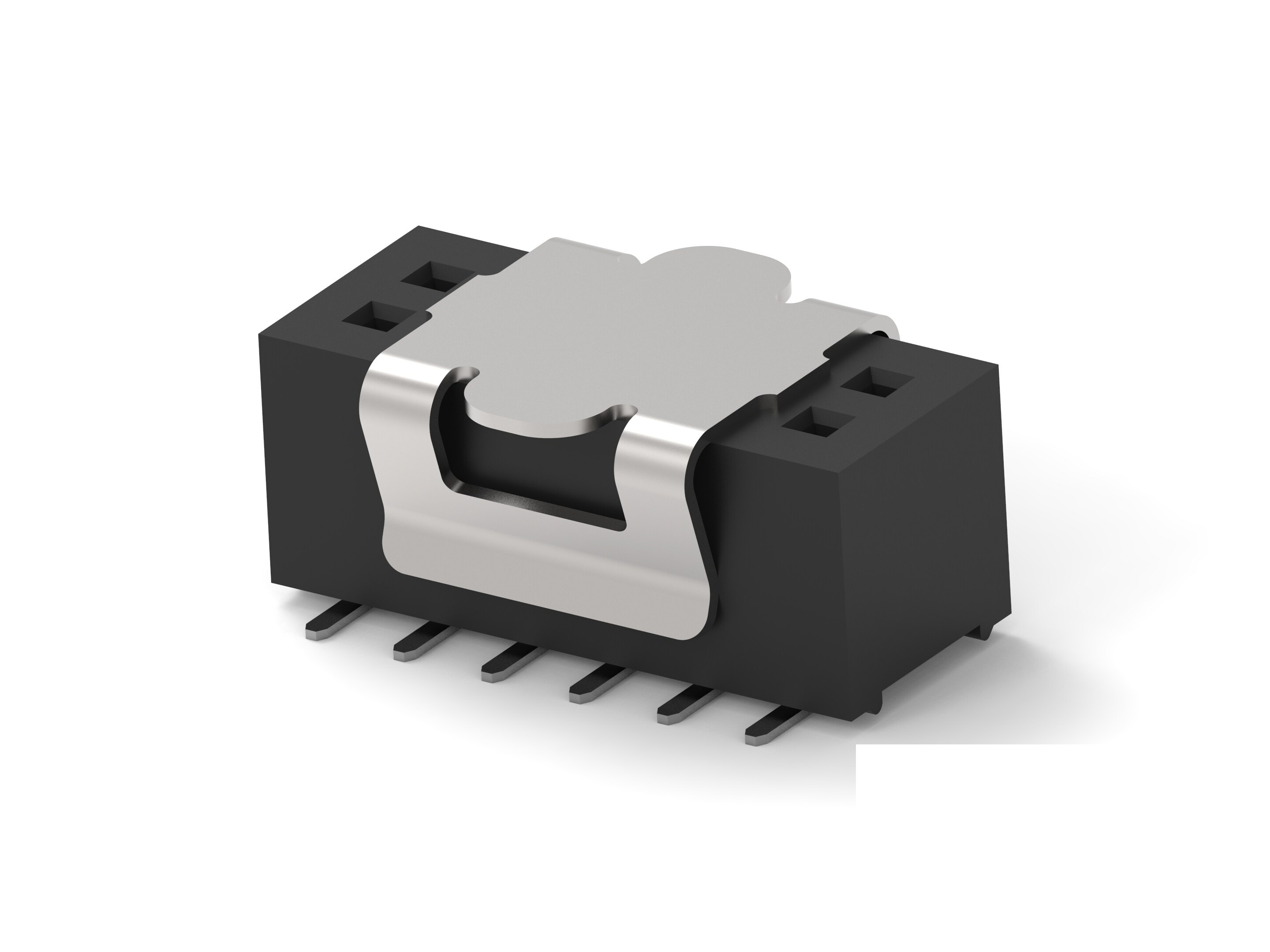 TE Connectivity 1MM-R Series Vertical Board Mount PCB Socket, 6-Contact, 2-Row, 1mm Pitch, Surface Mount Termination