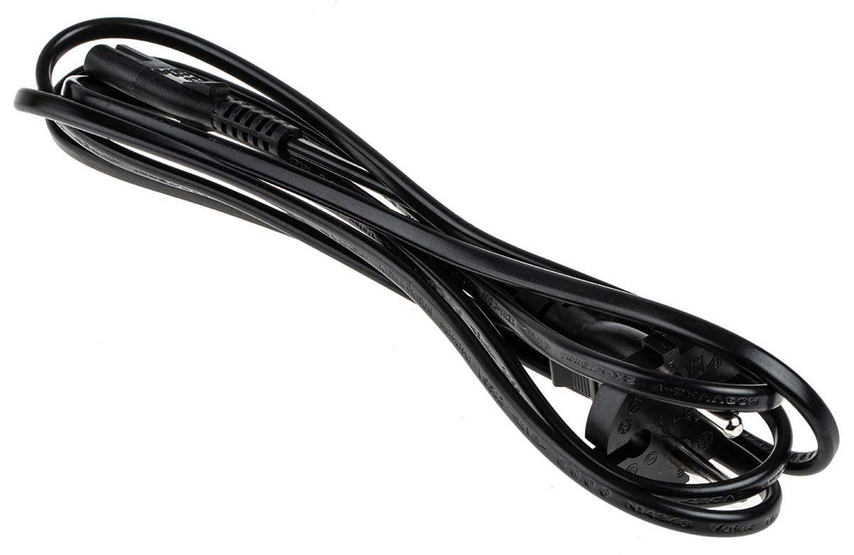 RS PRO IEC C7 Socket to CEE 7/17 Plug Power Cord, 2m