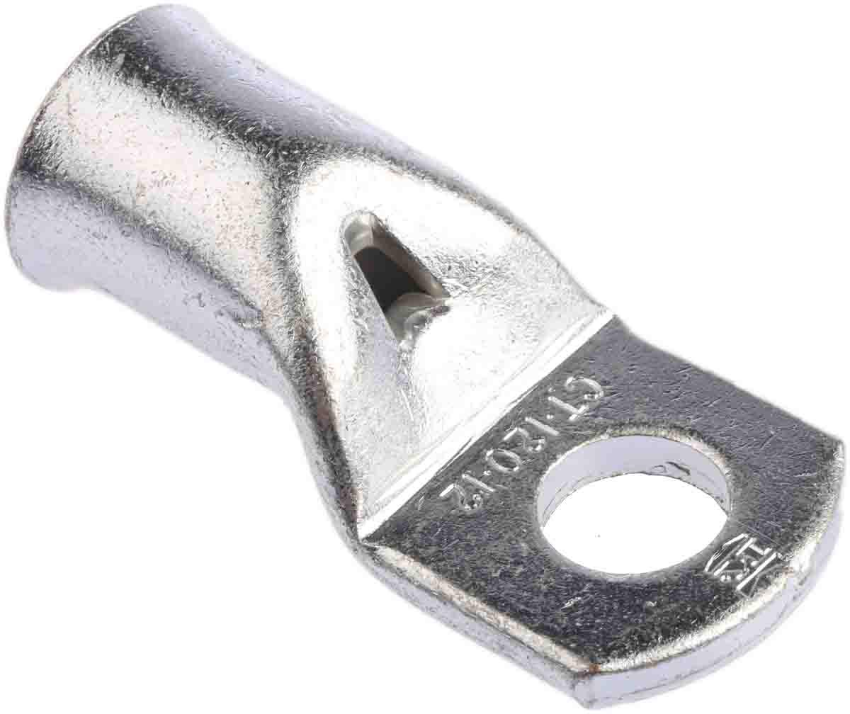 RS PRO Uninsulated Ring Terminal, M12 Stud Size, 120mm² to 120mm² Wire Size