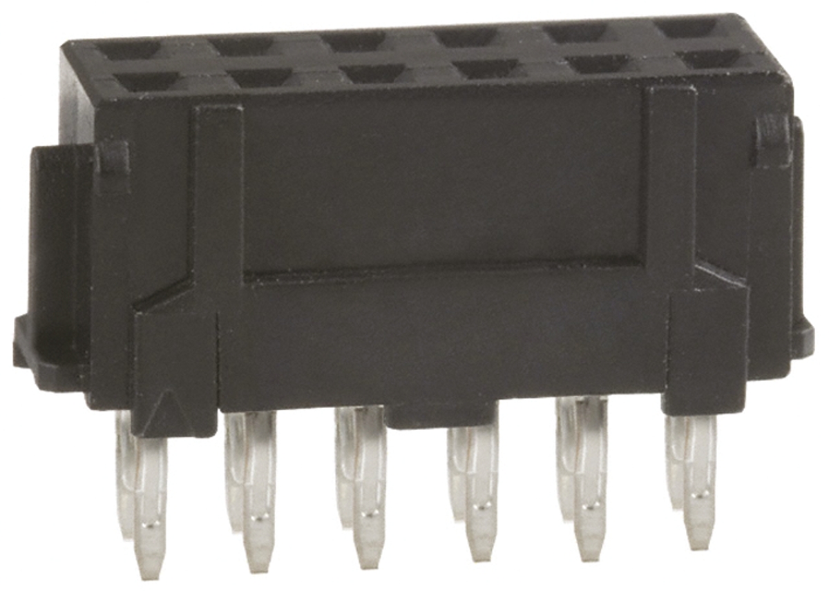 Hirose DF11 Series Straight Through Hole Mount PCB Socket, 12-Contact, 2-Row, 2.0mm Pitch, Solder Termination