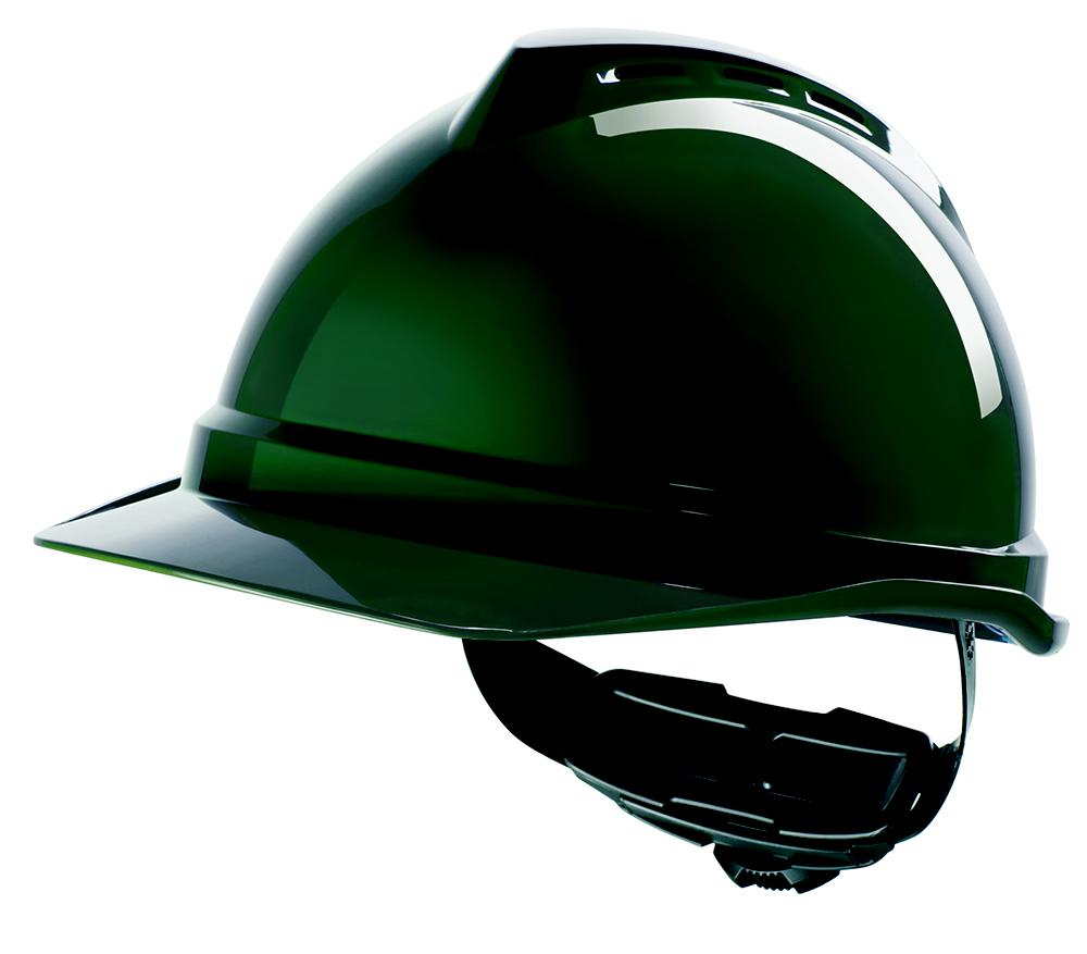 MSA Safety V-Gard 500 Green Safety Helmet, AdjustableVentilated