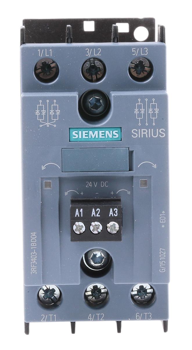 Siemens 3RF34 Series Solid State Relay, 3.8 A Load, DIN Rail Mount, 480 V ac Load, 30 V dc Control
