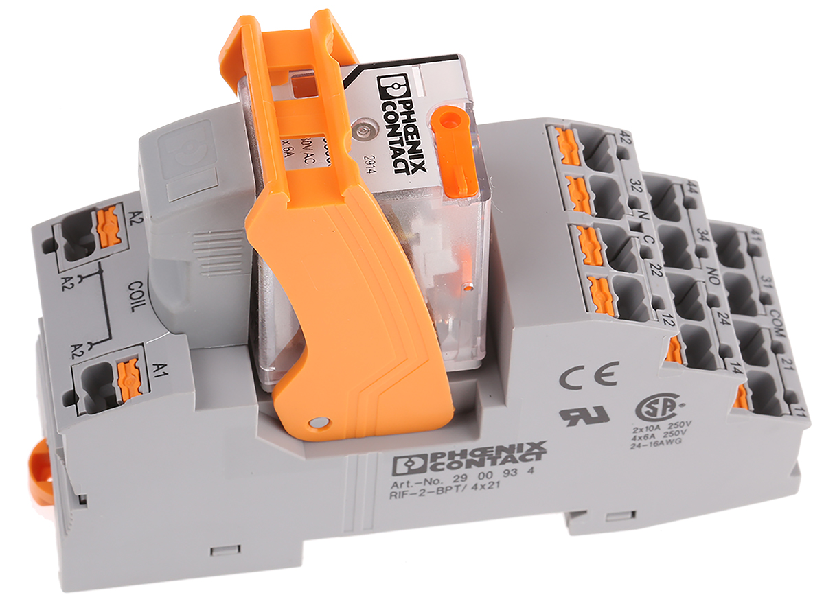 Phoenix Contact DIN Rail Power Relay, 230V ac Coil, 5A Switching Current, 4PDT