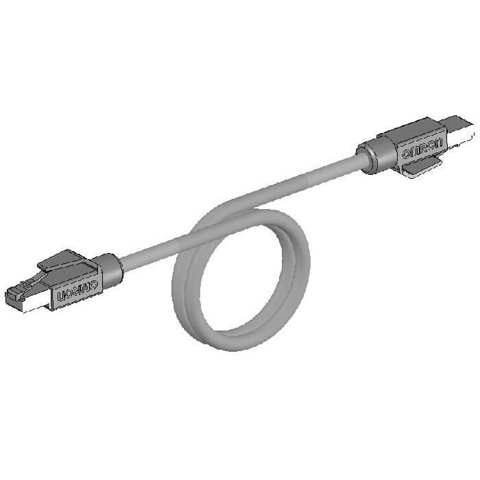 Omron, 5m Cat5e, Light Blue RJ45 to RJ45, None, Terminated