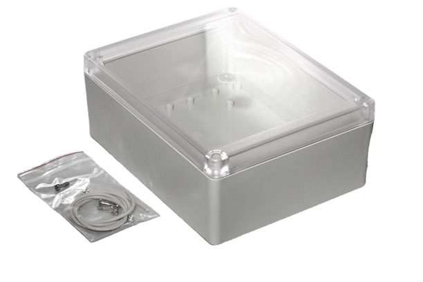 Hammond RP Series Light Grey ABS General Purpose Enclosure, IP65, Clear Lid, 186 x 146 x 75mm