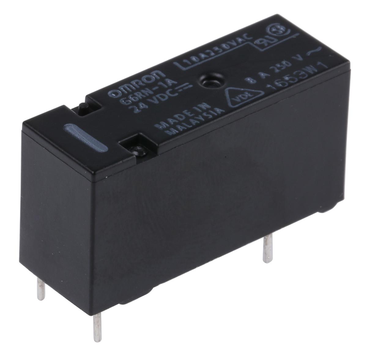 Omron PCB Mount Power Relay, 24V dc Coil, 8A Switching Current, SPST