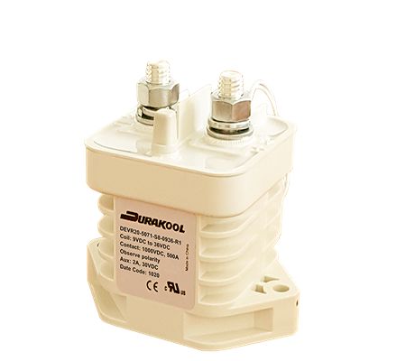 Durakool DEVR20 Contactor, 12 V dc Coil, 1-Pole, 200 A, 5 W, NO, 1 kV dc