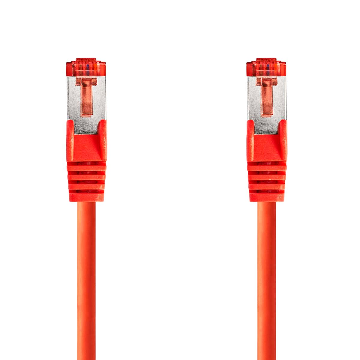 NedisCCGL85, 250mm Cat6, Red RJ45 to Male RJ45 Male, S/FTP Shielded, Terminated PVC Sheath