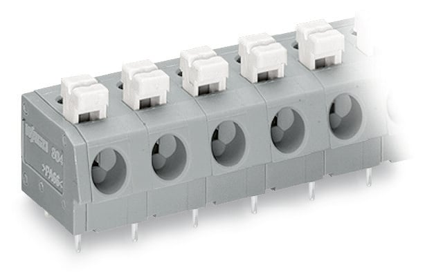 WAGO 804 Series PCB Terminal Block, 2-Contact, 7.5mm Pitch, PCB Mount, 1-Row, Push-In Cage Clamp Termination
