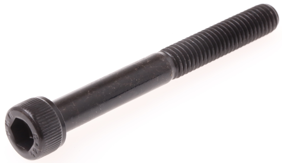 RS PRO Black, Self-Colour Steel Hex Socket Cap Screw, DIN 912, M6 x 55mm