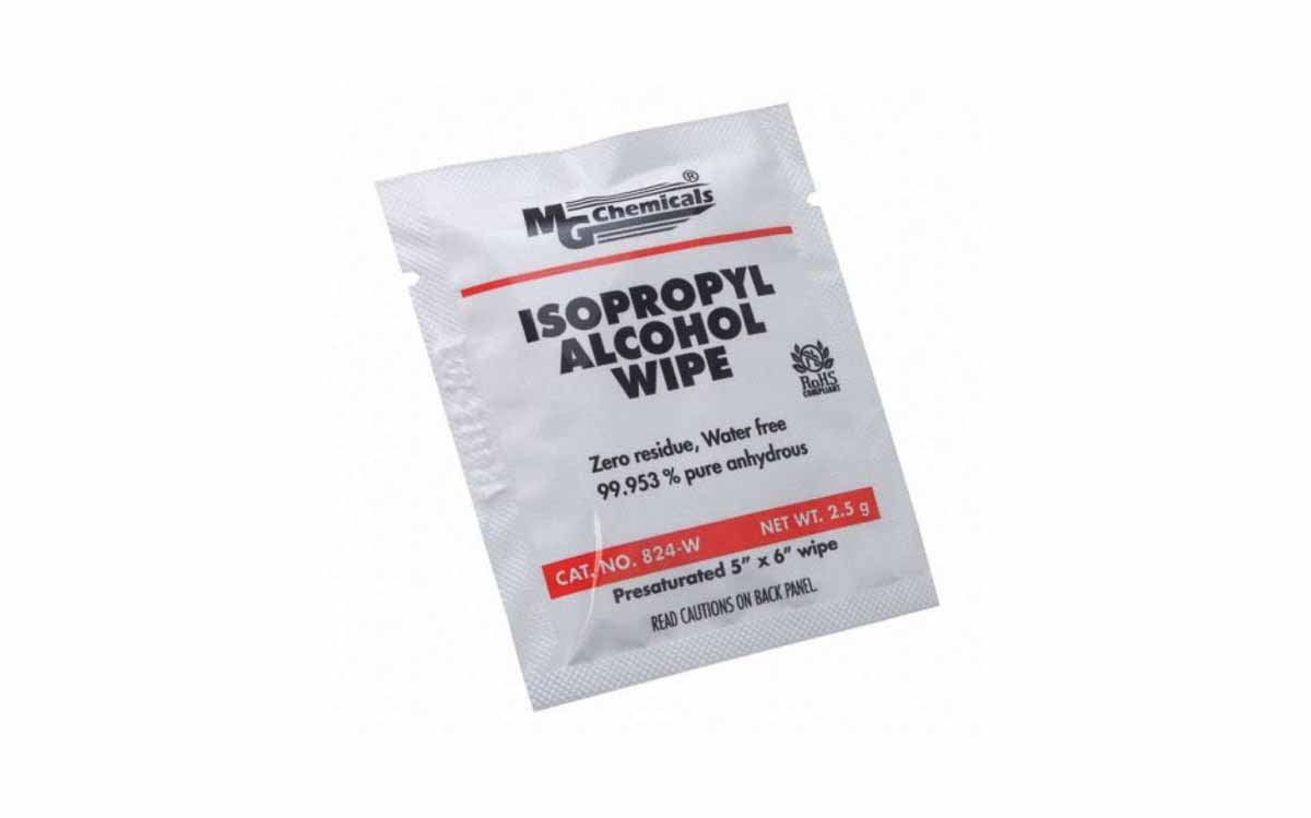 MG Chemicals Wet Isopropanol Wipes, Box of 500, 127 x 152mm