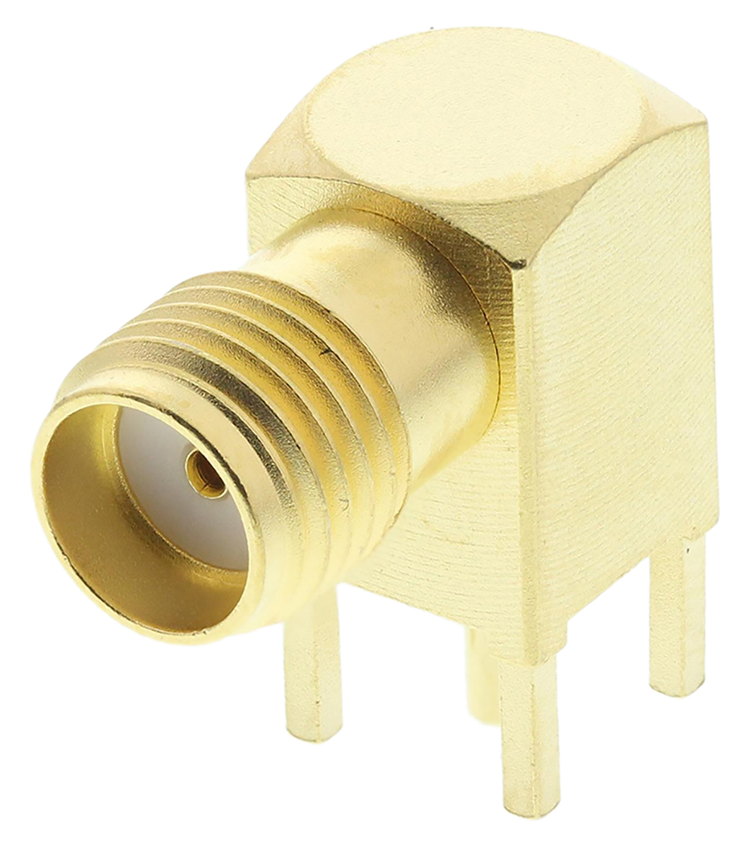 Telegartner, Jack PCB Mount SMA Connector, 50Ω, Solder Termination, Right Angle Body