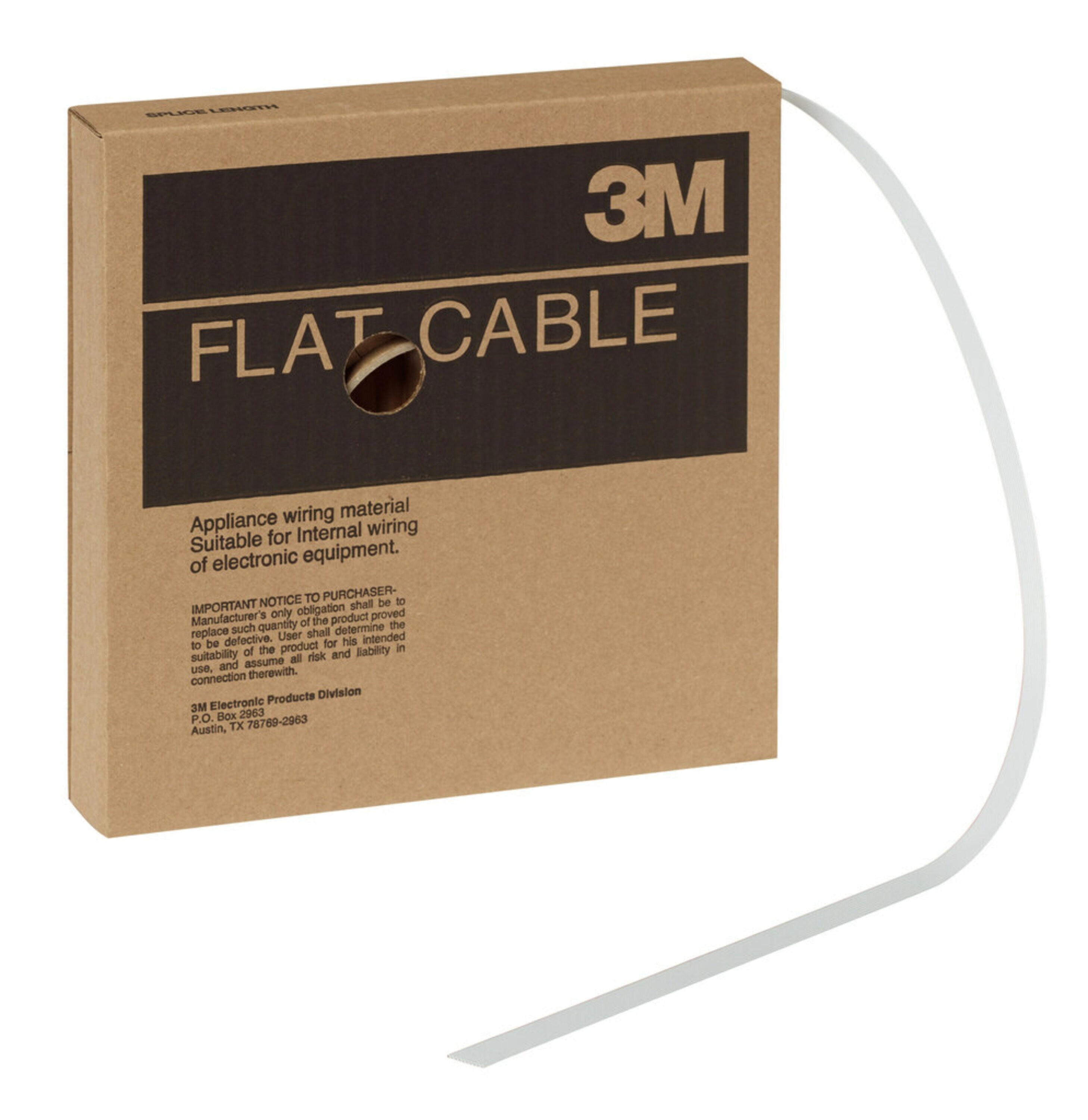 3M 700005 Series Flat Ribbon Cable, 10-Way, 1.27mm Pitch, 100ft Length