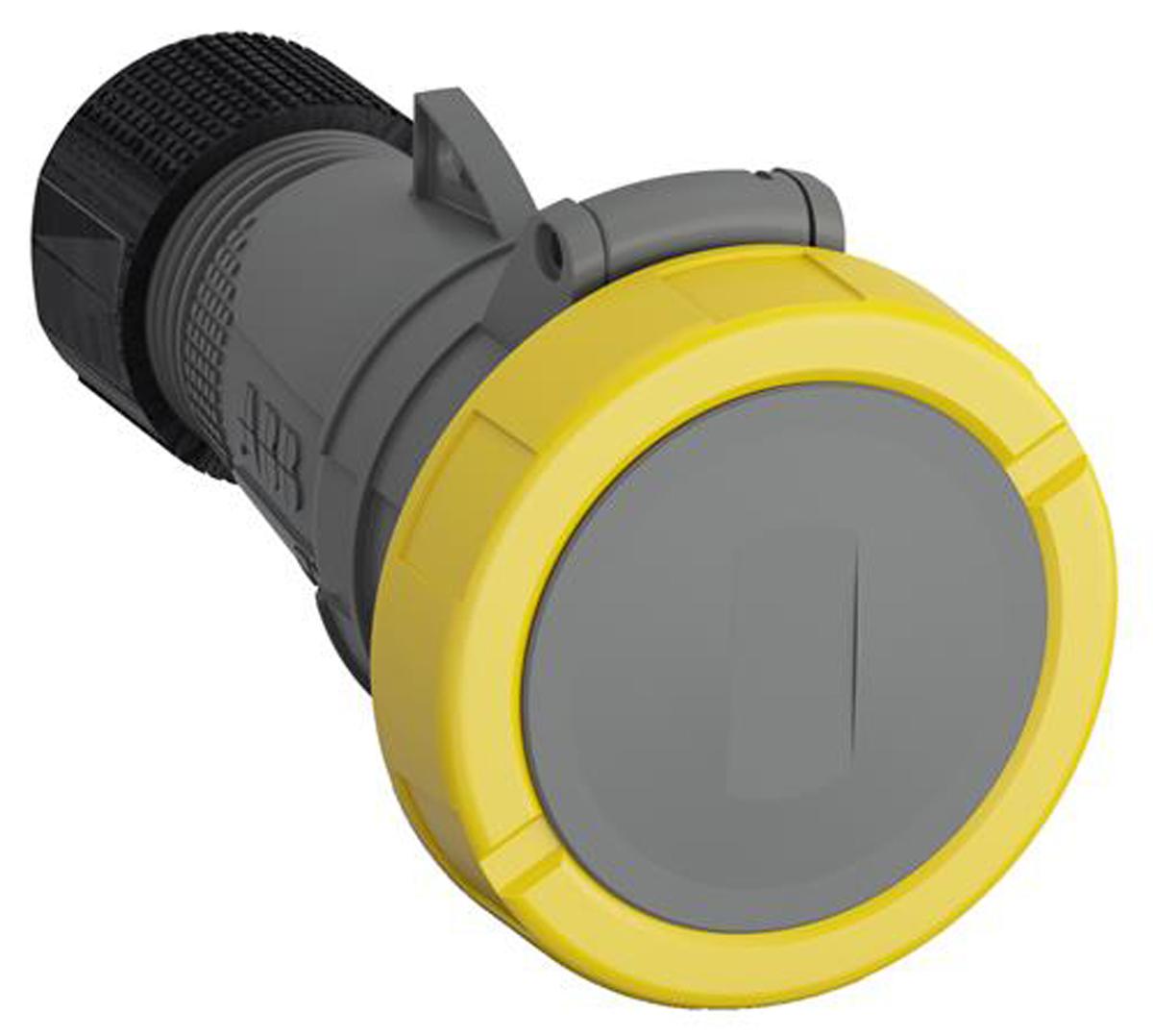 Amphenol Industrial, Easy & Safe IP67 Yellow Cable Mount 2P + E Industrial Power Socket, Rated At 16A, 110 V