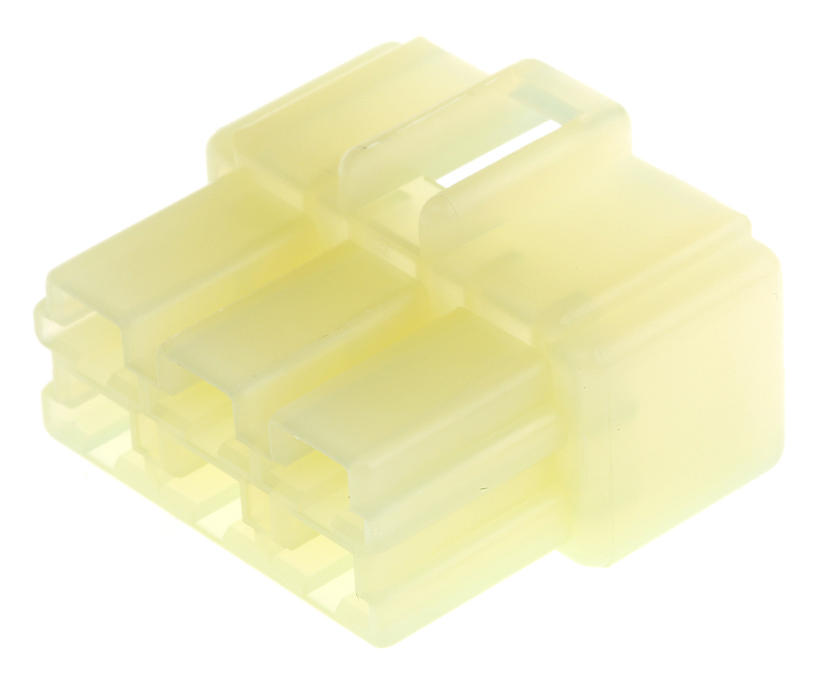 TE Connectivity, FASTON .250 6 Way Nylon Crimp Terminal Housing, Natural