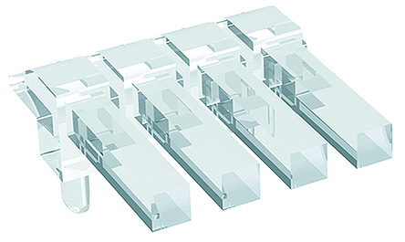 1271.2604 MENTOR, PCB Mounted 4-Way Right Angle LED Light Pipe, Clear Square Lens