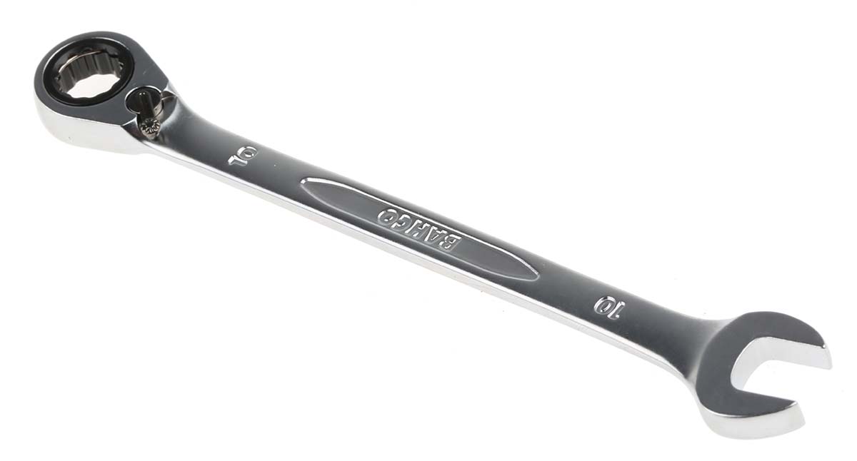 Bahco 1RM Series Ratchet Spanner, 10mm, Metric, Double Ended, 159 mm Overall