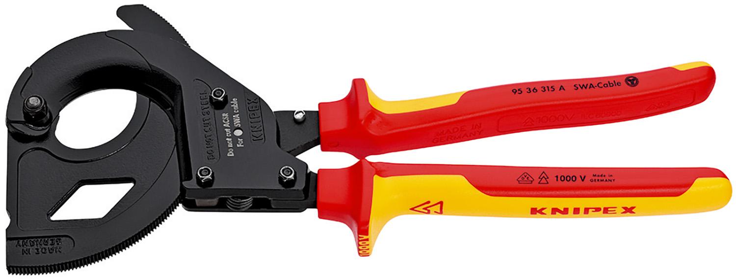 Knipex Knipex VDE/1000V Insulated Ratchet Cable Cutters